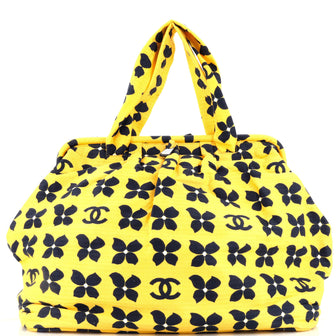Chanel Vintage Frame Shoulder Bag Printed Canvas XL