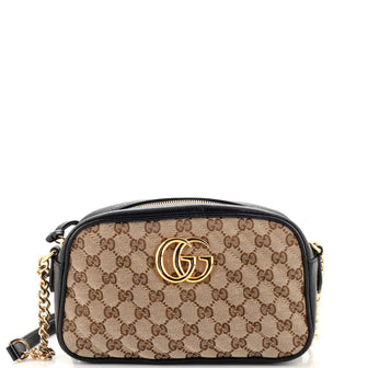 Gucci GG Marmont Shoulder Bag Diagonal Quilted GG Canvas Small
