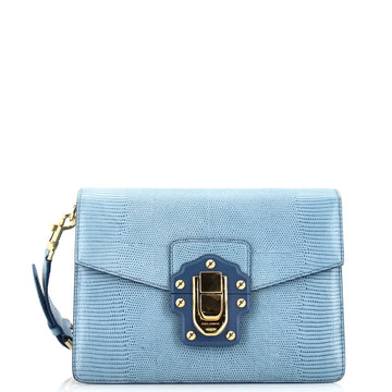 Dolce & Gabbana Lucia Shoulder Bag Lizard Embossed Leather