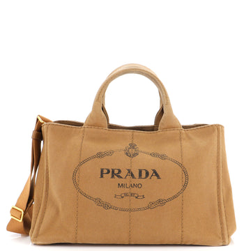 Prada Canapa Convertible Tote Canvas Medium