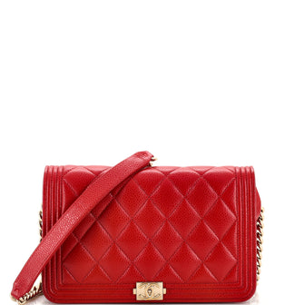 Chanel Boy Wallet on Chain Quilted Caviar