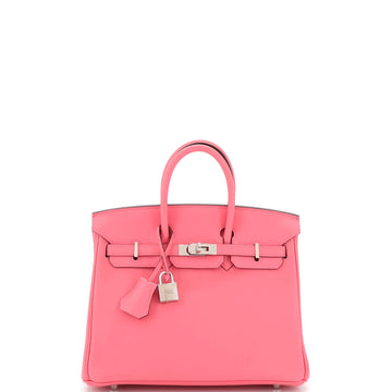 Hermes Birkin Handbag Pink Swift with Palladium Hardware 25