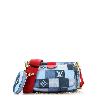 Louis Vuitton Multi Pochette Accessoires Damier and Monogram Patchwork Denim
