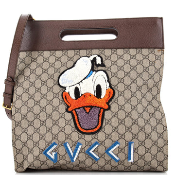 Gucci Donald Duck Soft Tote Embroidered GG Coated Canvas