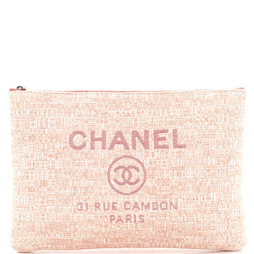 Chanel Deauville Pouch Raffia Large