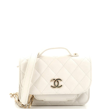 Chanel Business Affinity Flap Clutch with Chain Quilted Caviar