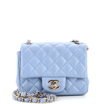 Chanel Square Classic Single Flap Bag Quilted Lambskin Mini