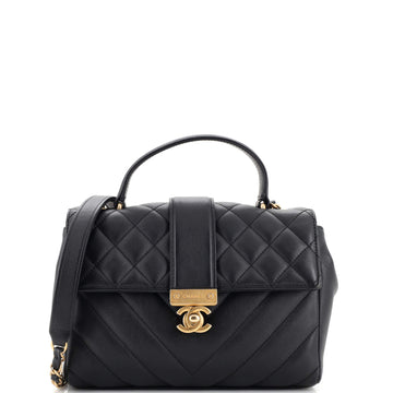 Chanel In The City Top Handle Flap Bag Mixed Quilt Calfskin Small