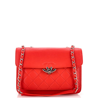 Chanel CC Box Flap Bag Quilted Calfskin Small Red 22394387