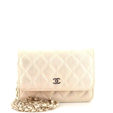 Chanel Wallet on Chain Quilted Iridescent Lambskin Mini