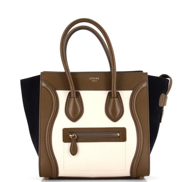 Celine Tricolor Luggage Bag Leather Micro