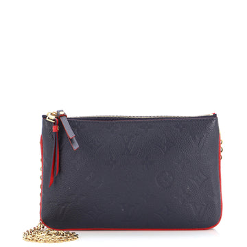 Louis Vuitton Double Zip Pochette Monogram Empreinte Leather