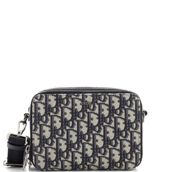 Christian Dior Double Zip Crossbody Pouch Oblique Canvas