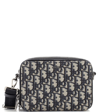 Christian Dior Double Zip Crossbody Pouch Oblique Canvas