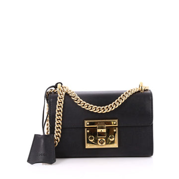 Gucci Padlock Shoulder Bag Leather Small Black 2240501