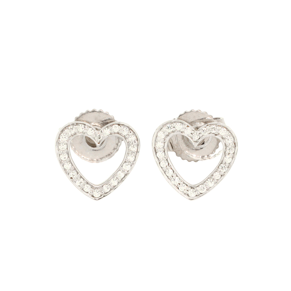 Open Heart Stud Earrings - Silver – Wallflower Co. Cheshire