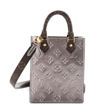 Louis Vuitton Petit Sac Plat Bag Monogram Vernis with Monogram Canvas