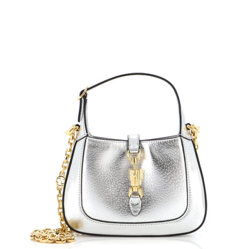 Gucci Jackie 1961 Chain Shoulder Bag Metallic Leather Mini