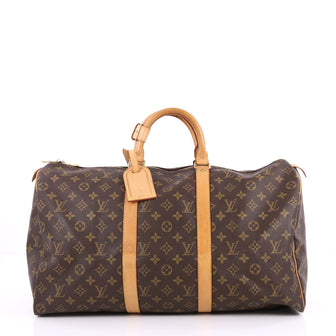Louis Vuitton Keepall Bag Monogram Canvas 50 Brown