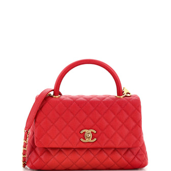 Chanel Coco Top Handle Bag Quilted Caviar Small