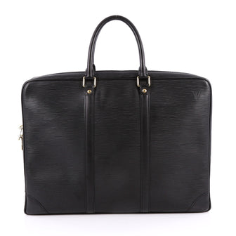 Louis Vuitton Porte-Documents Voyages Bag Epi Leather Black