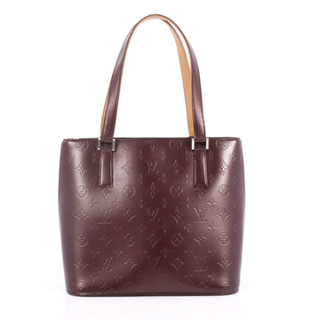 Louis Vuitton Mat Stockton Handbag Monogram Vernis Red 2241305