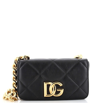 Dolce & Gabbana 3.5 Chain Shoulder Bag Quilted Leather Medium