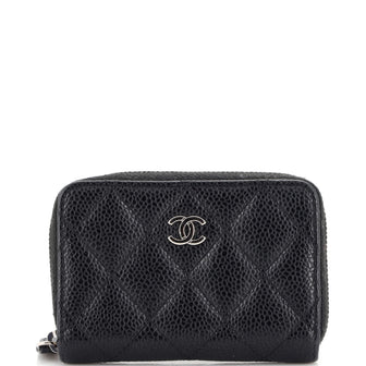 Chanel CC Zip Coin Purse Quilted Caviar Small