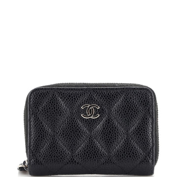 Chanel CC Zip Coin Purse Quilted Caviar Small
