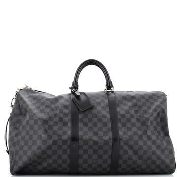 Louis Vuitton Keepall Bandouliere Bag Damier Graphite 55