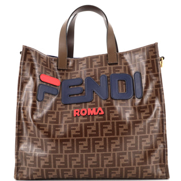 Fendi Mania Logo Shopper Tote Zucca Coated Canvas Large