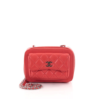 Chanel Pocket Box Camera Case Quilted Lambskin Mini Red