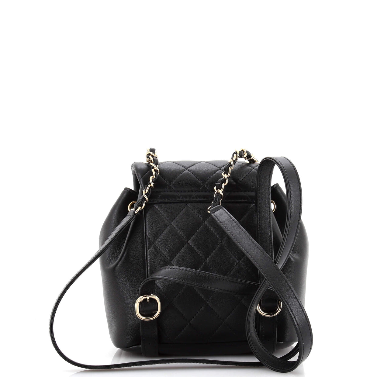 Chanel Duma Drawstring Backpack Quilted Lambskin Small Black 2242212