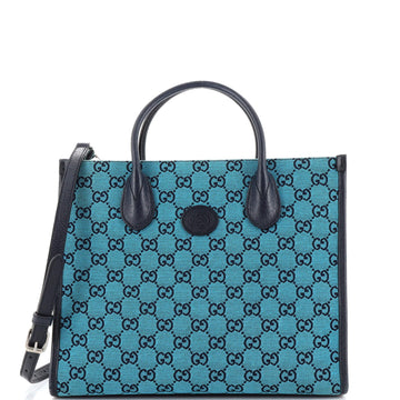 Gucci Structured Top Handle Open Tote GG Canvas Small