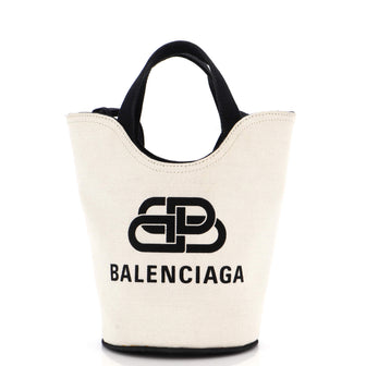 Balenciaga Wave Bucket Tote Printed Canvas XS