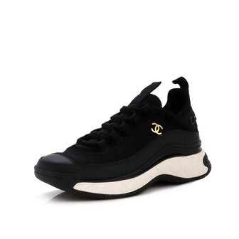 Chanel Women's CC Cap Toe Logo Sneakers Suede and Mixed Fibers