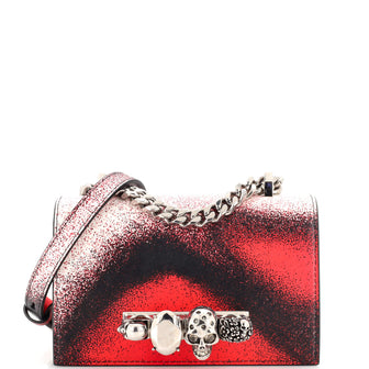 Alexander McQueen Jewelled Flap Satchel Leather Small