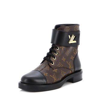 Louis Vuitton Women's Wonderland Flat Ranger Boots Monogram Canvas and Leather