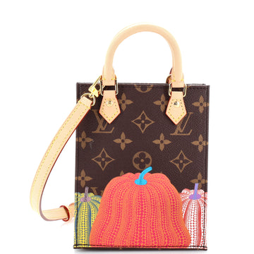 Louis Vuitton Petit Sac Plat Bag Yayoi Kusama Pumpkins Monogram Canvas
