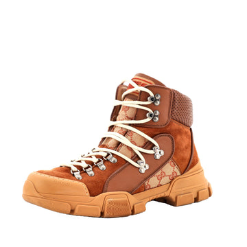 Gucci Flashtrek Hiking Boots GG Canvas and Suede