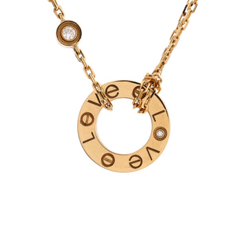 Cartier 2 Diamonds Love Pendant Necklace 18K Yellow Gold and Diamonds