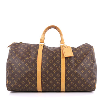 Louis Vuitton Keepall Bag Monogram Canvas 50 Brown