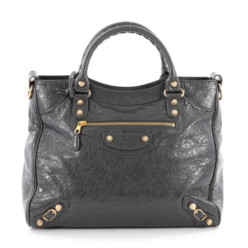 Balenciaga Velo Giant Studs Handbag Leather Gray 2243301