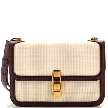 Saint Laurent Carre Satchel Canvas with Leather Large