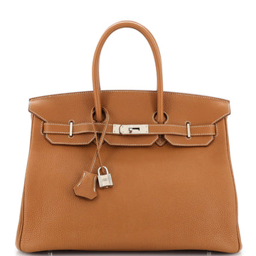 Hermes Birkin Handbag Brown Togo with Palladium Hardware 35