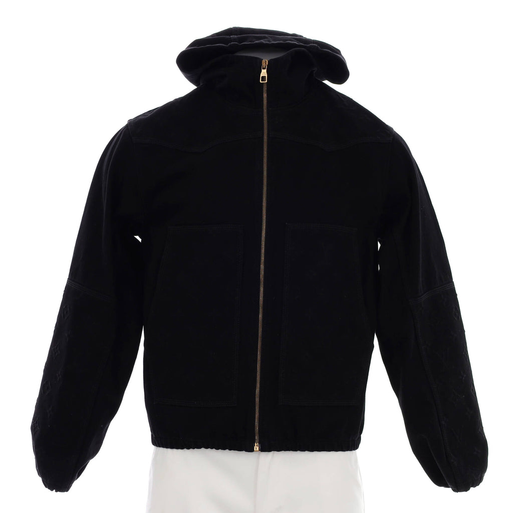 Louis Vuitton Men's Workwear Hooded Jacket Monogram Denim Black 2243621
