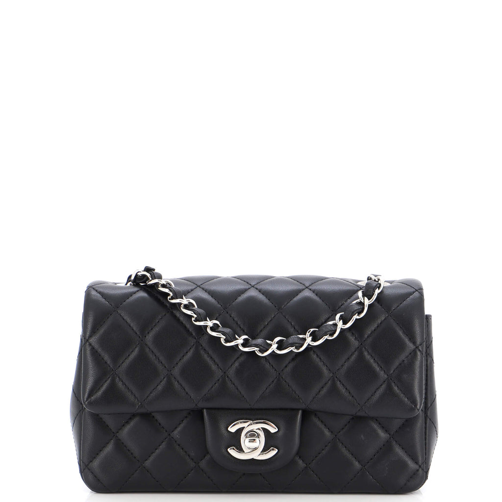 Chanel Classic Single Flap Bag Quilted Lambskin Mini Black 2244061
