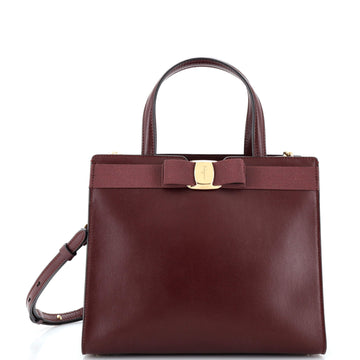 Salvatore Ferragamo Vara Bow Top Handle Convertible Chain Tote Leather Medium