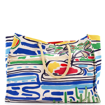 Hermes Farniente Beach Bag Printed Toile
