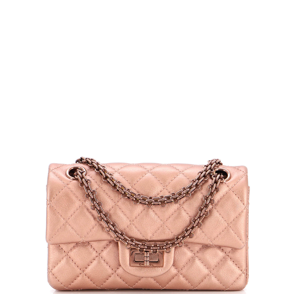 Chanel Rainbow Reissue 2.55 Flap Bag Quilted Multicolor Metallic Goatskin  Mini at 1stDibs